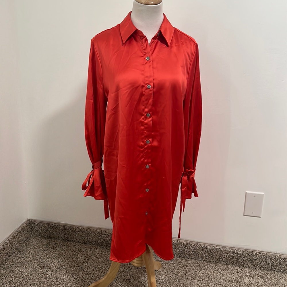 😊 NWT Sammy B for Target Satin Button Up Shirt Dress